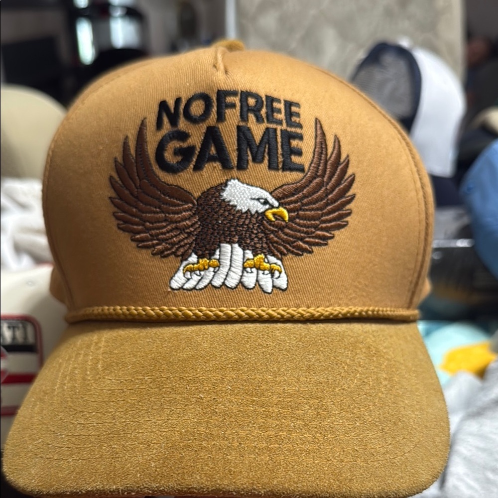 Vintage Brown Cap with Eagle Embroidery